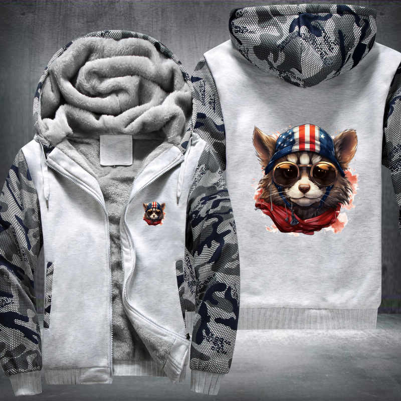 Animal Hiphop Graphic Funny Fleece Hoodies Jacket