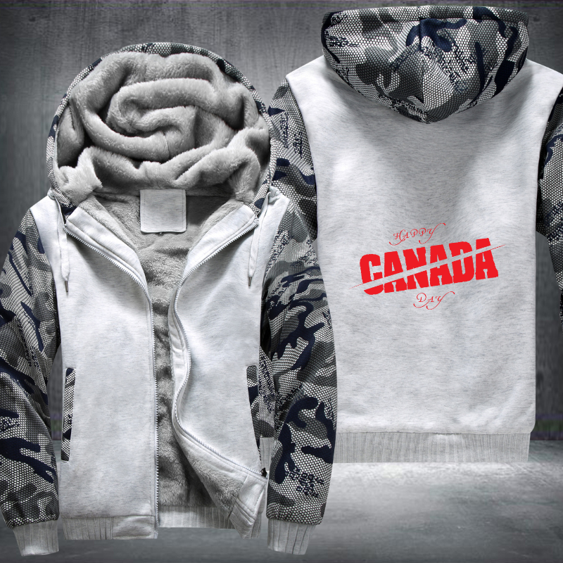 Happy Canada Day Out Fleece Hoodies Jacket
