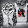 Rainbow Rottweiler dog Watercolour Fleece Hoodies Jacket