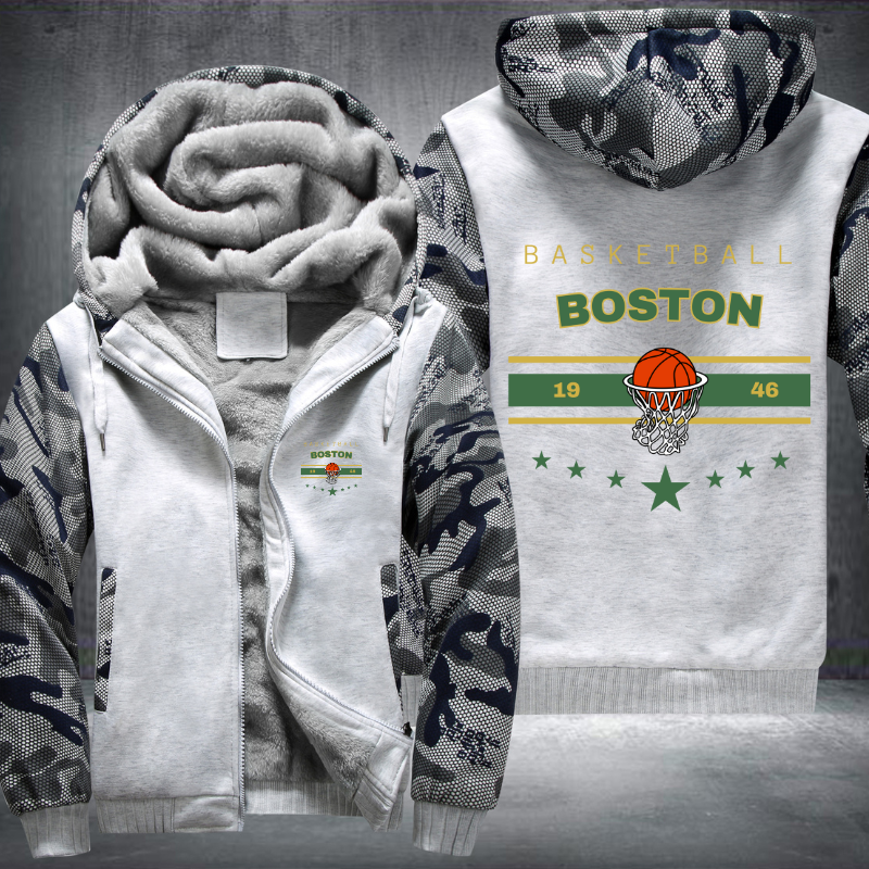 Vintage Basketball BOSTON 1946 Fleece Hoodies Jacket
