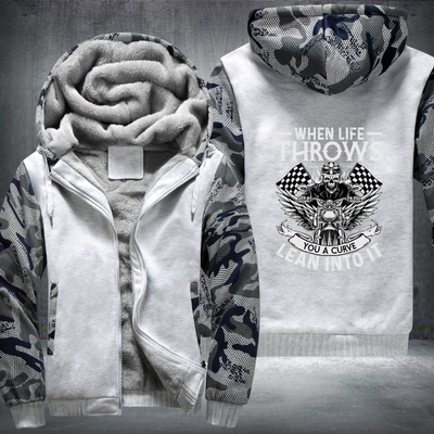 When Life Throws You A Curve Lean Into It Fleece Hoodies Jacket