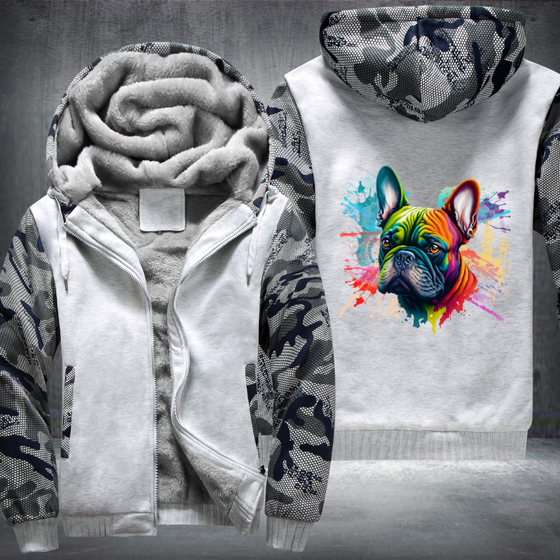 Rainbow beautiful French Bulldog Watercolour Fleece Hoodies Jacket