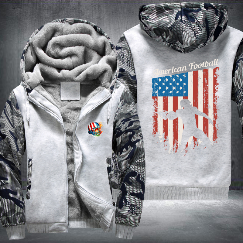 American Football Flag Fleece Hoodies Jacket