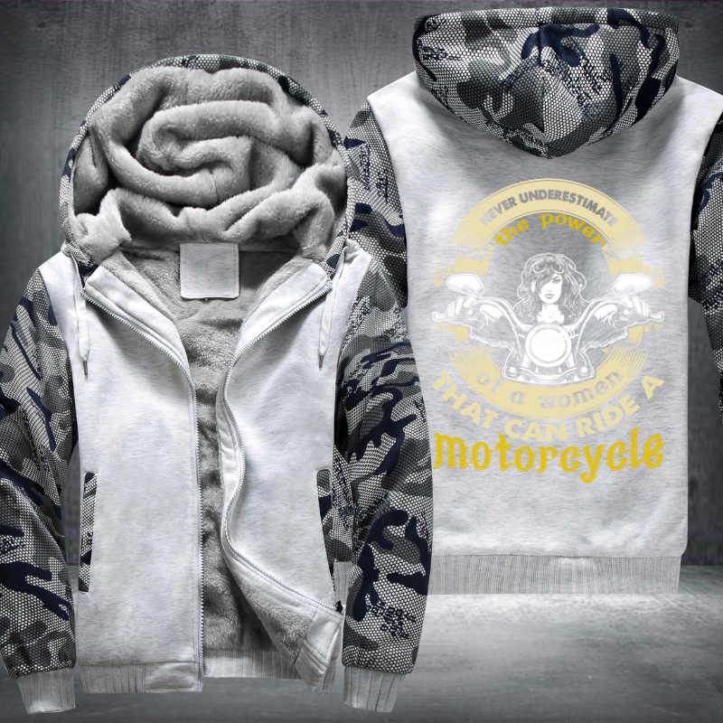 Women Can Ride A Motorcycle Fleece Hoodies Jacket