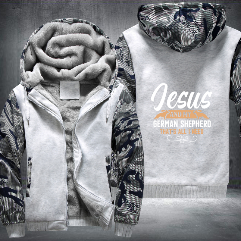 jesus and my german shepherd that s all i need Fleece Hoodies Jacket