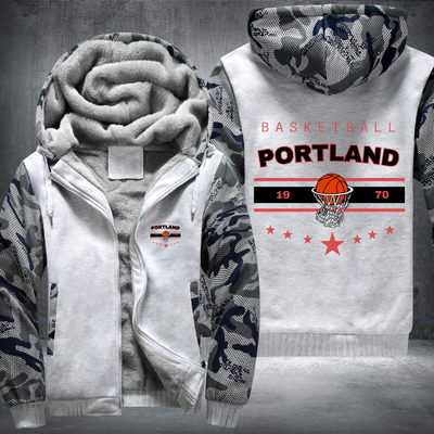 Vintage Basketball PORTLAND 1970 Fleece Hoodies Jacket
