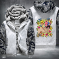 Dog with USA glasses flower Fleece Hoodies Jacket