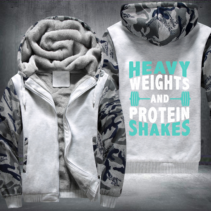 Heavy Weights And Protein Shakes Fleece Hoodies Jacket