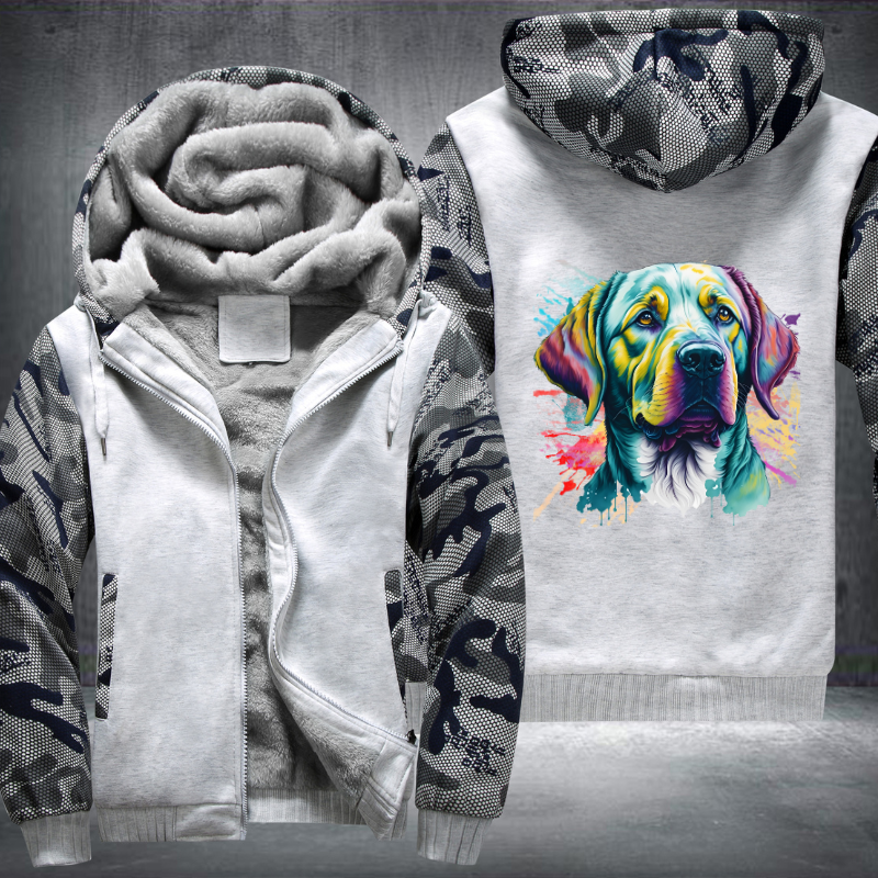Rainbow Labrador Retriever Watercolour design Fleece Hoodies Jacket