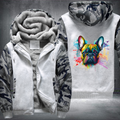 Rainbow French Bulldog Watercolour Fleece Hoodies Jacket