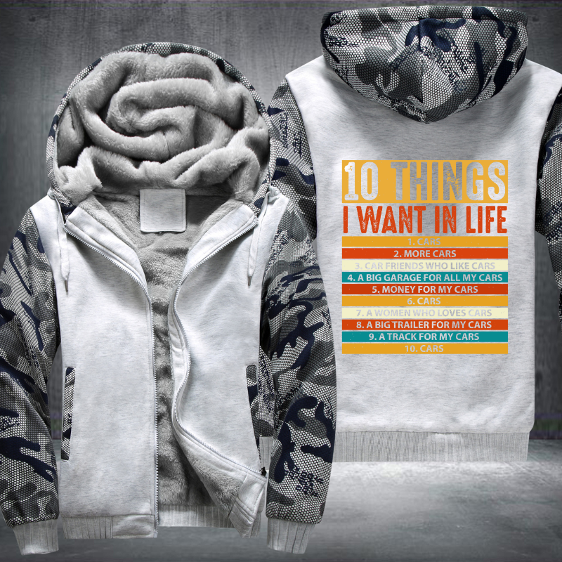10 Things I Want In My Life Car Fleece Hoodies Jacket