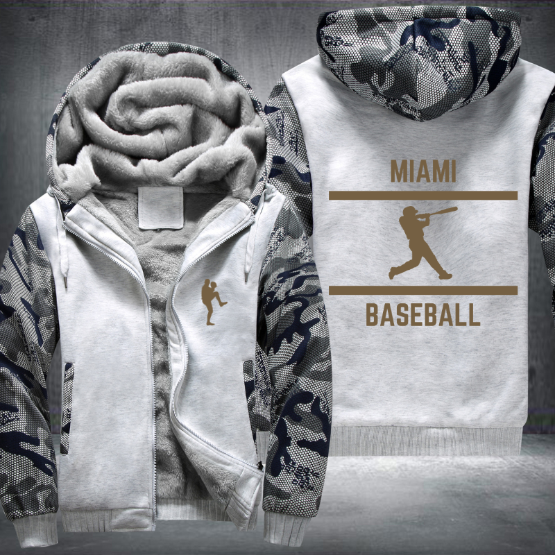 Baseball Lover City Miami Fleece Hoodies Jacket