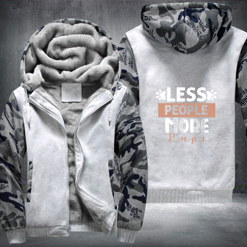 LESS PEOPLE MORE PUPS Fleece Hoodies Jacket