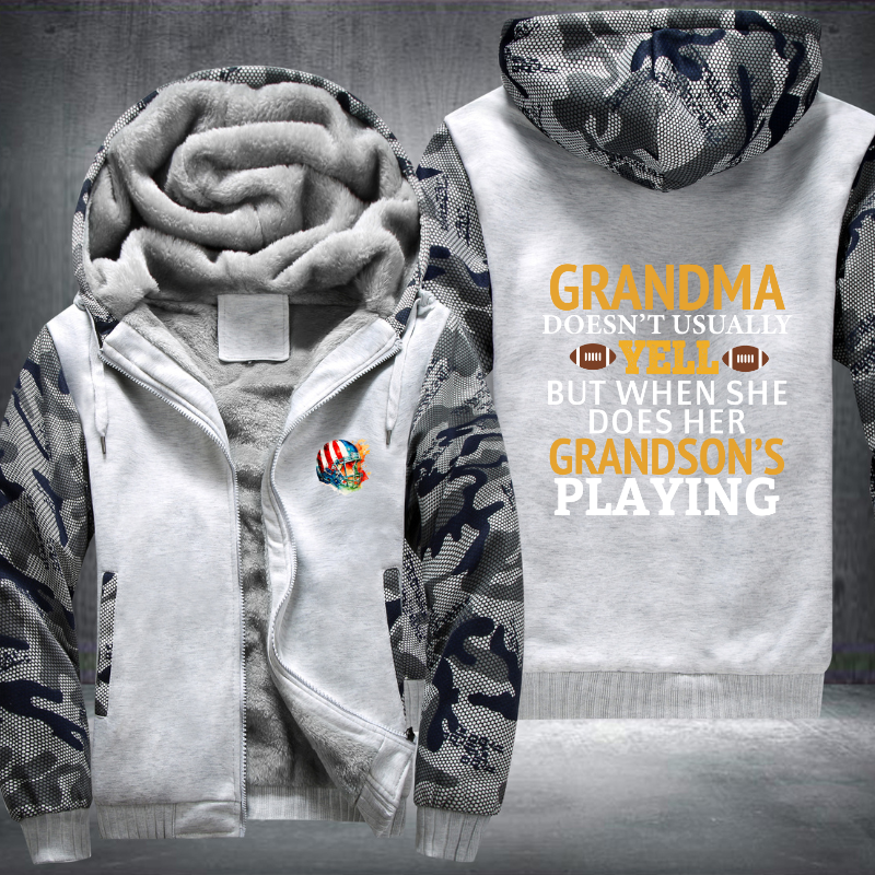 Grandma Doesn't Usually Yell But When SHE Does Her Grandson't Playing Fleece Hoodies Jacket