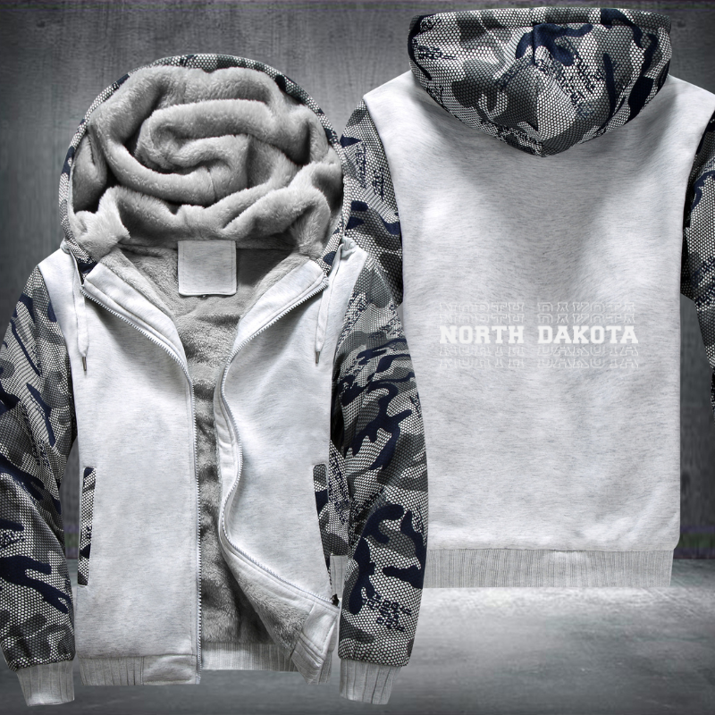 Patriotic USA State North dakota Fleece Hoodies Jacket