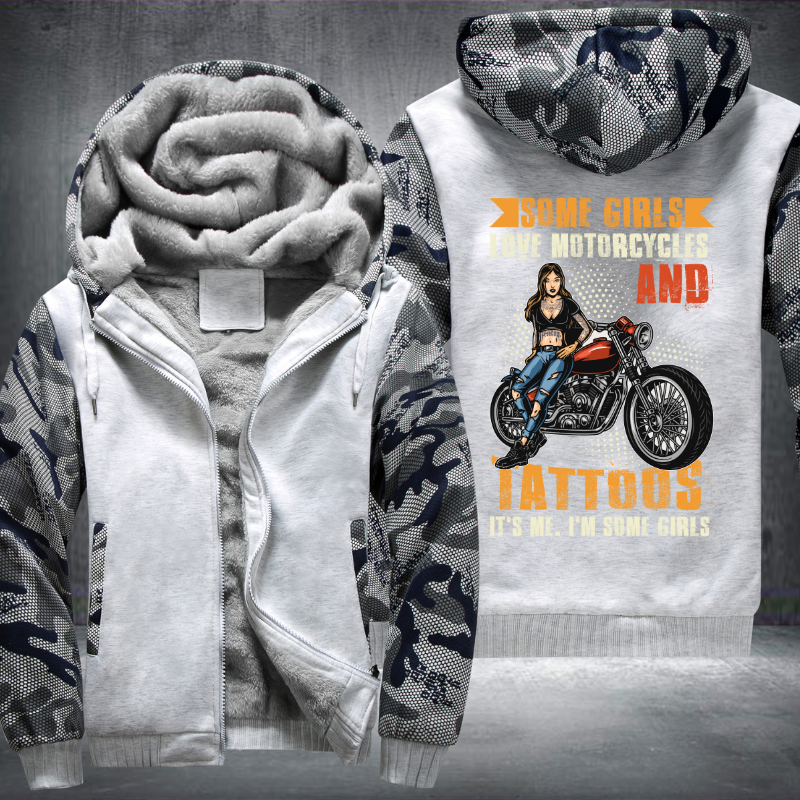 Some Girls Love Motorcycle And Tattoos Fleece Hoodies Jacket