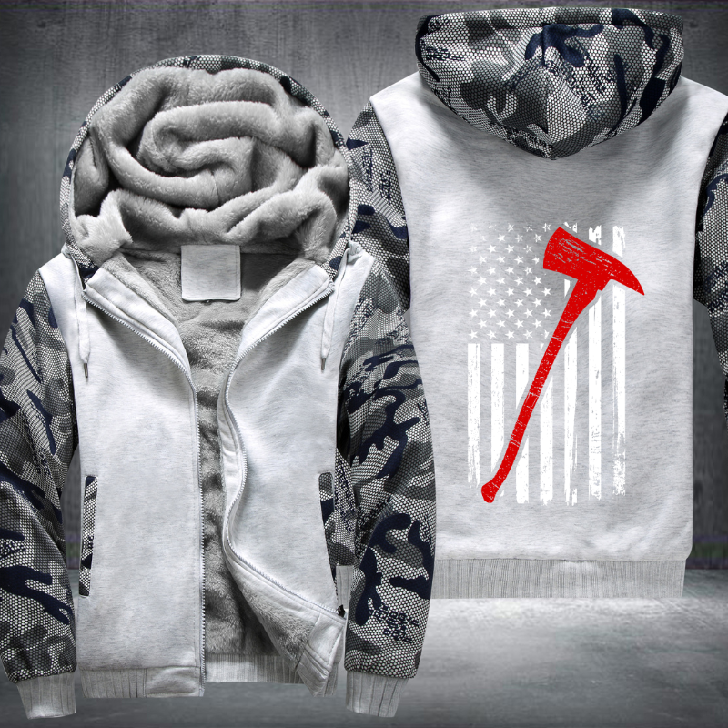 Firefighter American Flag Fleece Hoodies Jacket