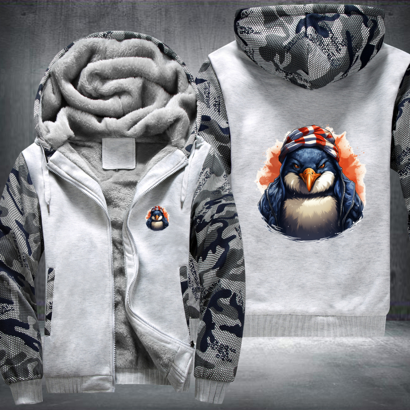 Animal Hiphop Graphic Gangster Penguin Fleece Hoodies Jacket