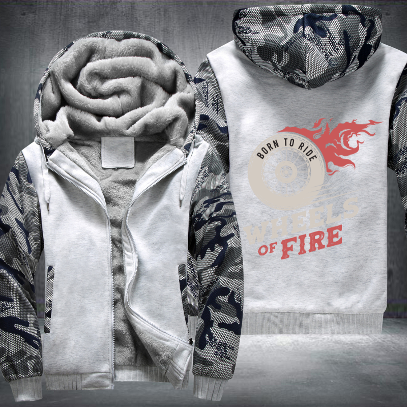 Born To Ride Wheels of Fire Fleece Hoodies Jacket