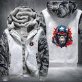 Animal Hiphop Graphic Watercolor Ape Fleece Hoodies Jacket