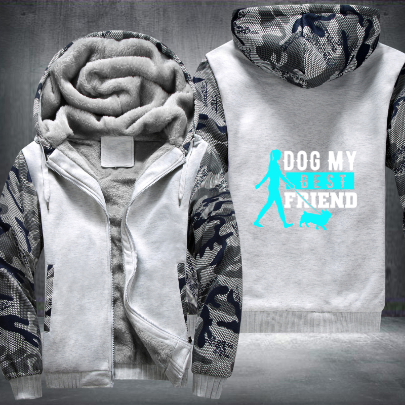 dog my best friend Fleece Hoodies Jacket