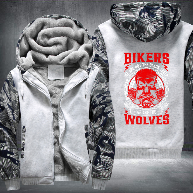 Bikers We Are The Wolves Fleece Hoodies Jacket