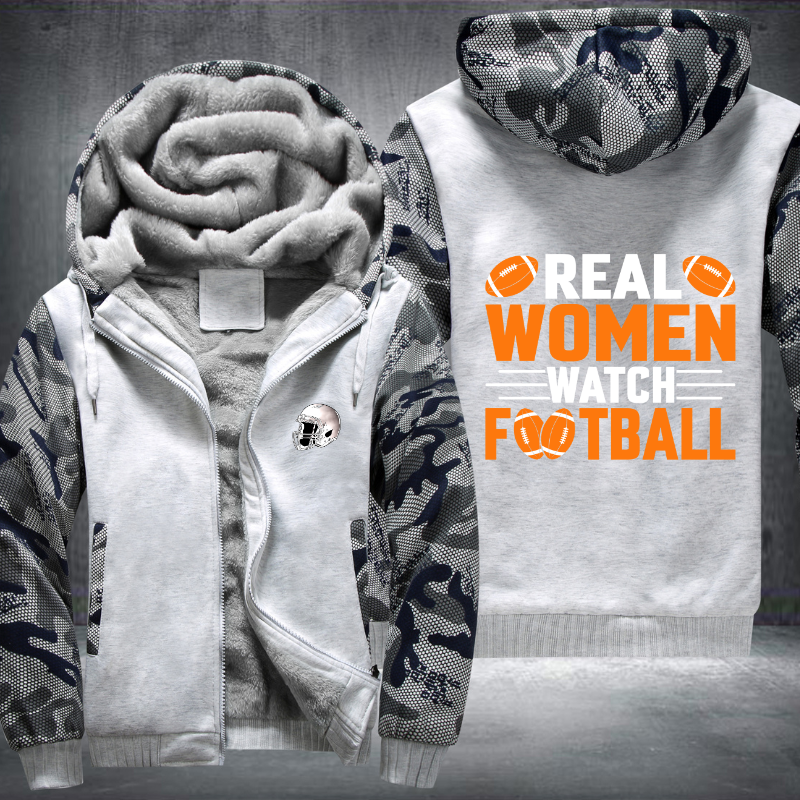 Real Women Watch Football Fleece Hoodies Jacket