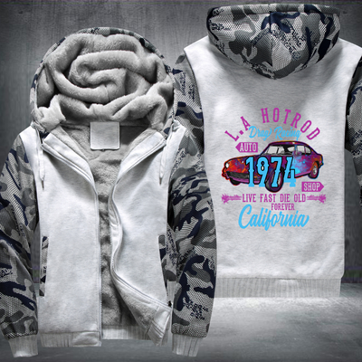 LA hotrod drag racing 1974 Fleece Hoodies Jacket