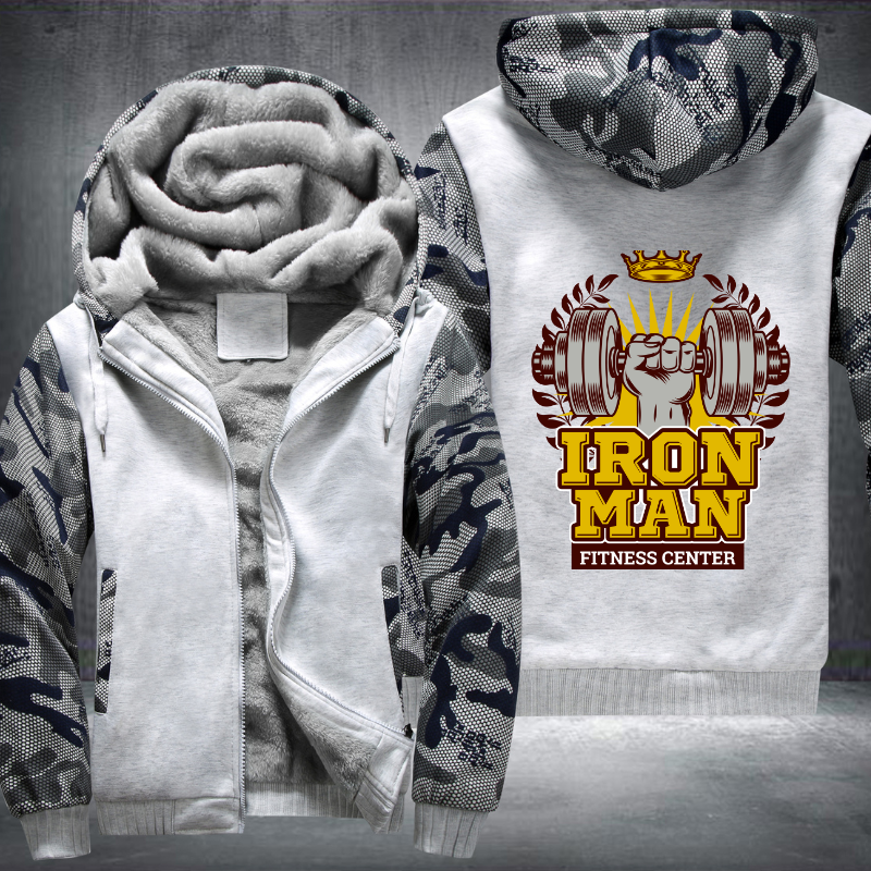Iron Man Fitness Center Fleece Hoodies Jacket