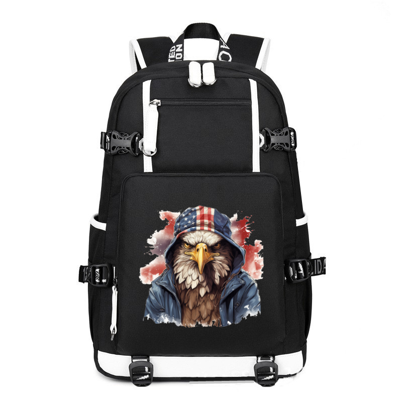 Animal Hiphop Graphic Eagle printing Canvas Backpack