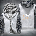 love dog smile Fleece Hoodies Jacket