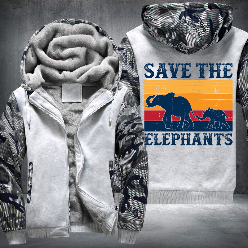 Save The Elephants Fleece Hoodies Jacket