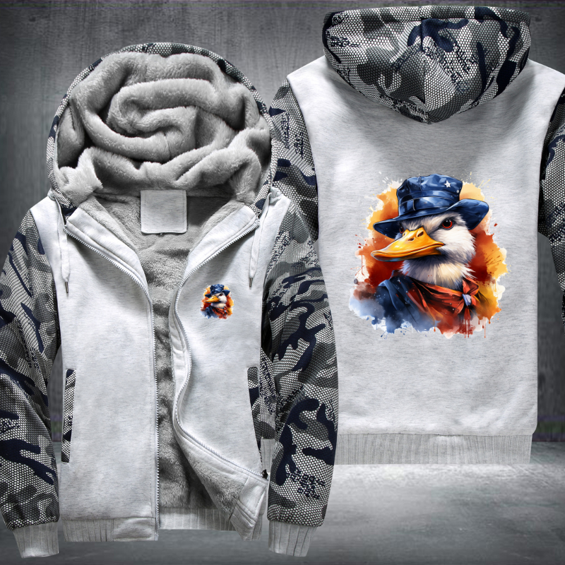 Animal Hiphop Graphic Funny Duck Fleece Hoodies Jacket