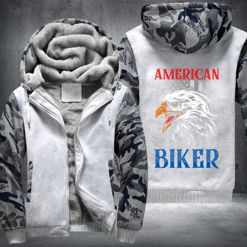 American Biker Fleece Hoodies Jacket