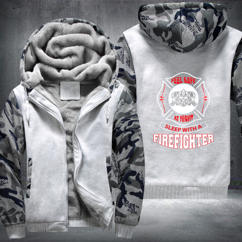 Feel Safe At Night Sleep With A Firefighter Fleece Hoodies Jacket