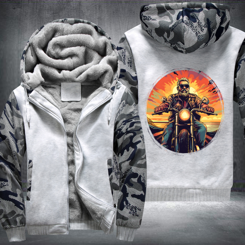 Grandpa Ride Motorcycle Fleece Hoodies Jacket