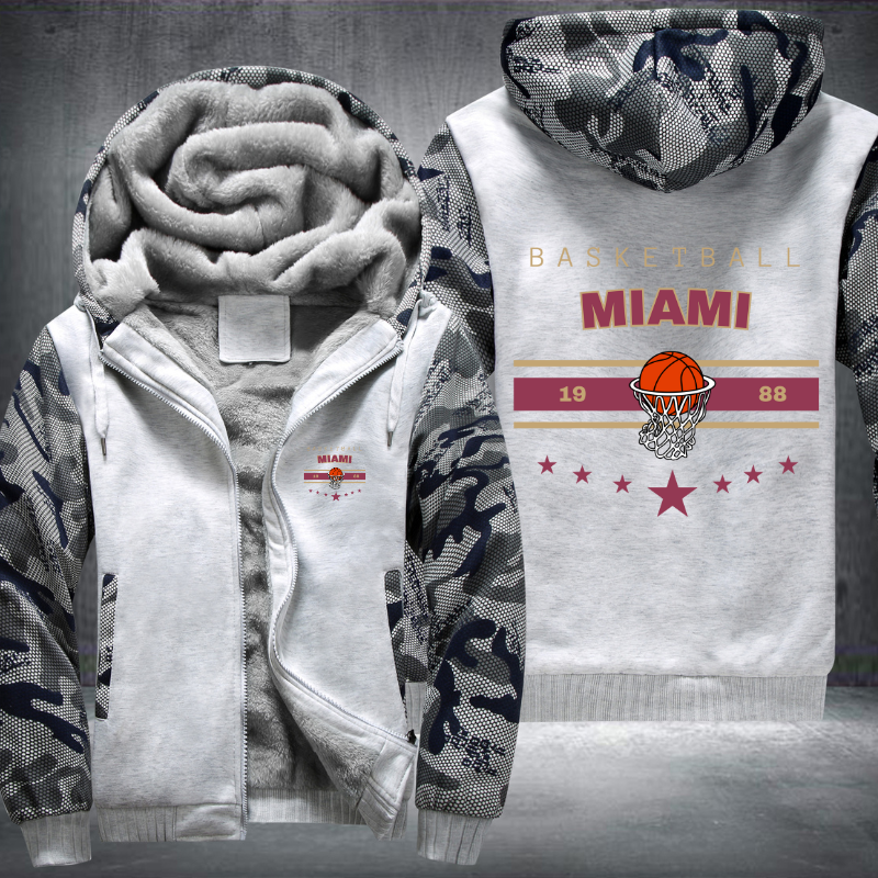 Vintage Basketball MIAMI 1988 Fleece Hoodies Jacket