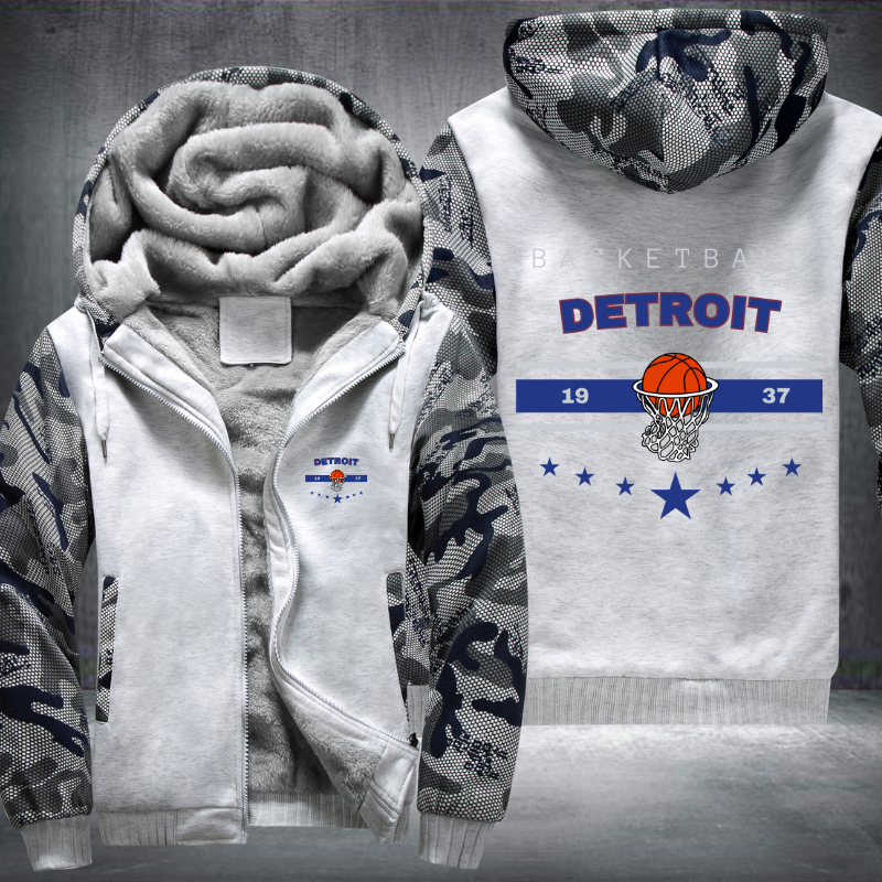 Vintage Basketball DETROIT 1937 Fleece Hoodies Jacket