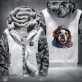 Animal Hiphop Graphic Funny Bulldog Fleece Hoodies Jacket