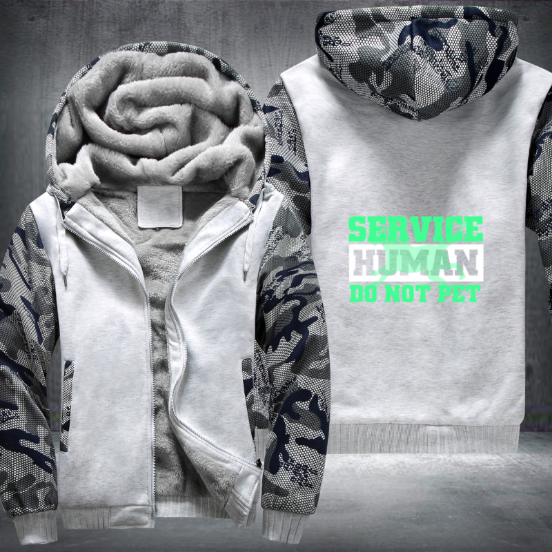 SERVICE HUMAN DO NOT PET Fleece Hoodies Jacket