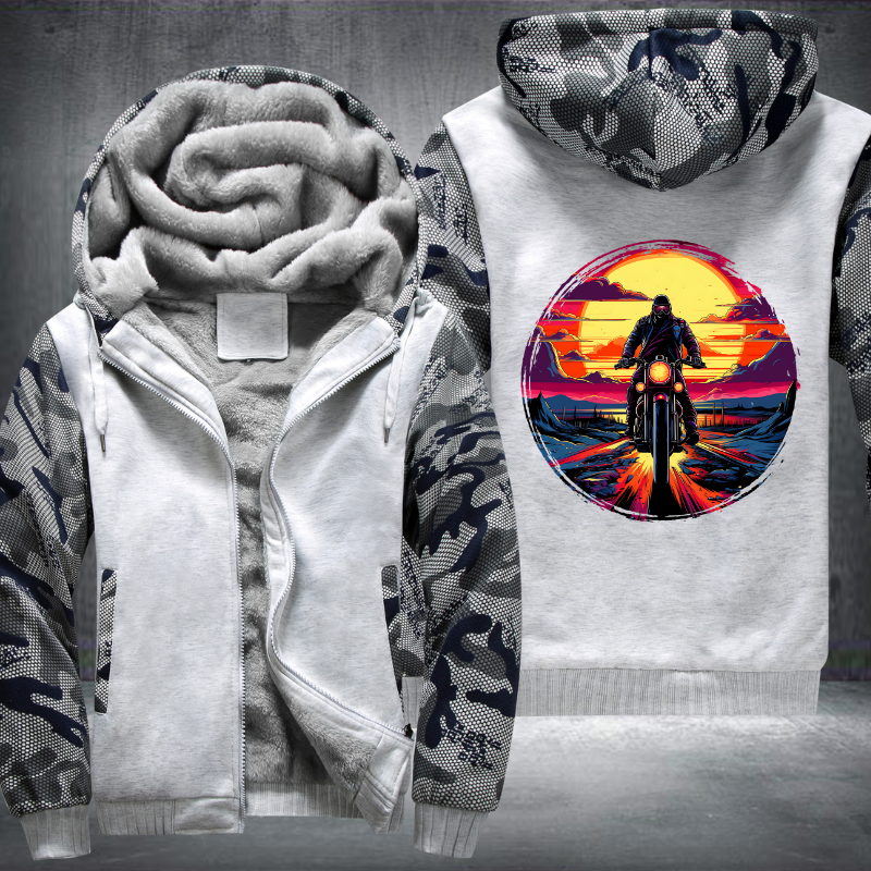Man Ride Motorcycle Fleece Hoodies Jacket