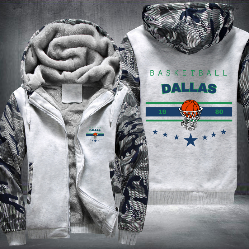 Vintage Basketball DALLAS 1980 Fleece Hoodies Jacket