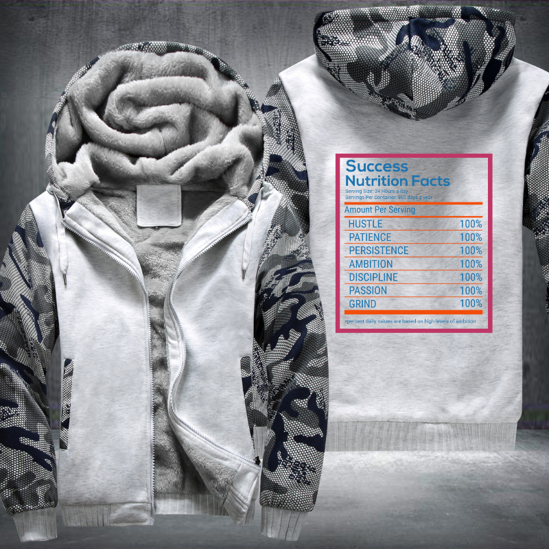 Success Nutrition Facts Fleece Hoodies Jacket