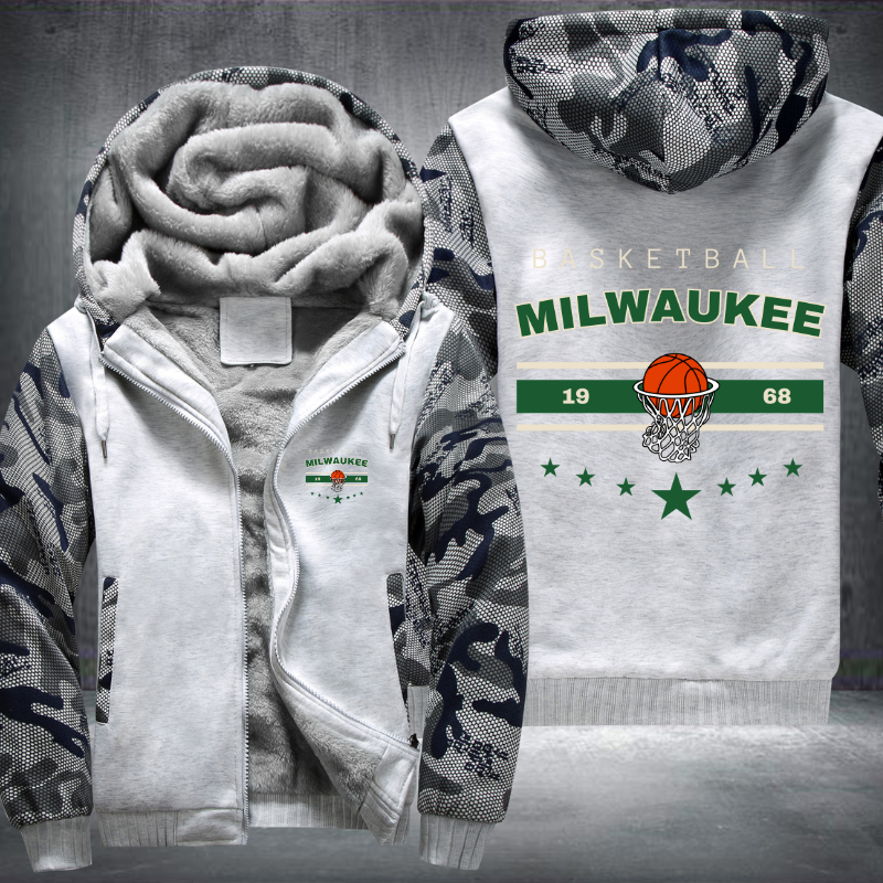 Vintage Basketball MILWAUKEE 1968 Fleece Hoodies Jacket