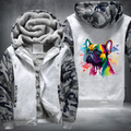 Rainbow cute French Bulldog Watercolour design Fleece Hoodies Jacket