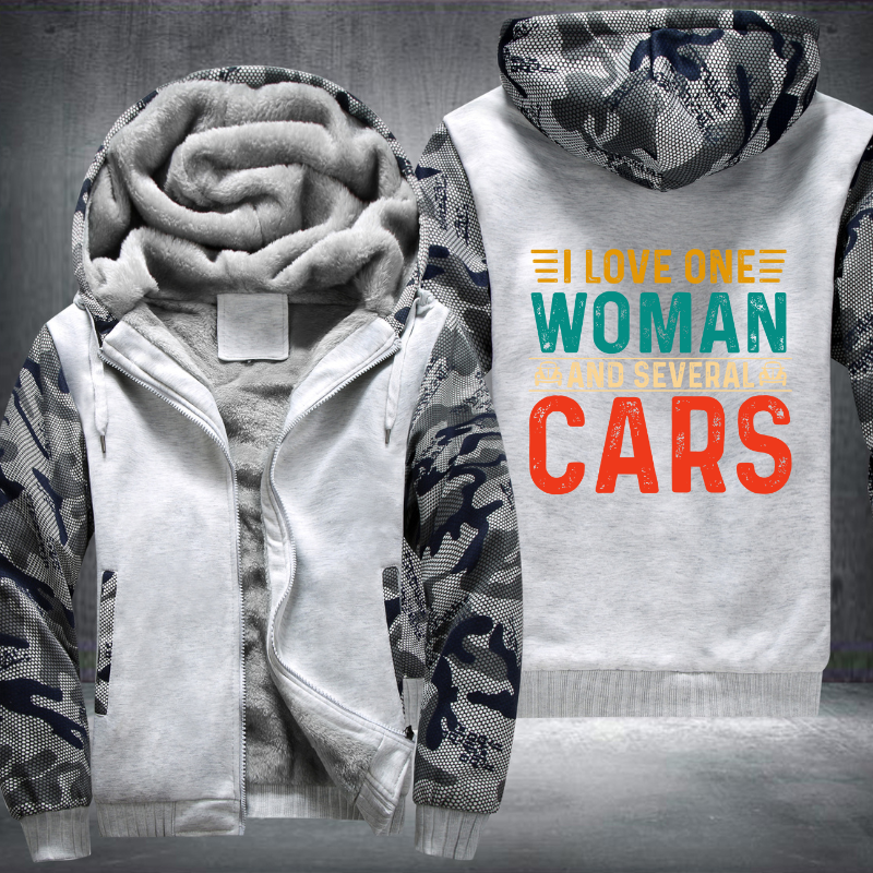 I Love One Woman and Several Cars Fleece Hoodies Jacket