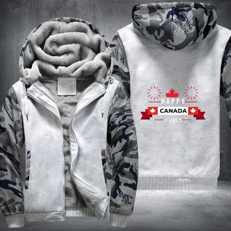 Happy Canada Day 1 July Out Fleece Hoodies Jacket