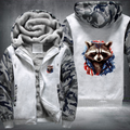 Animal Hiphop Graphic Funny Raccoon With Sunglasses Fleece Hoodies Jacket