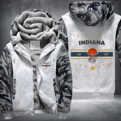 Vintage Basketball INDIANA 1967 Fleece Hoodies Jacket