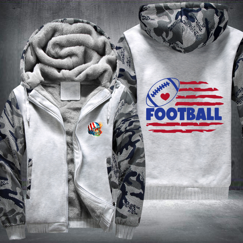 Football Flag Fleece Hoodies Jacket